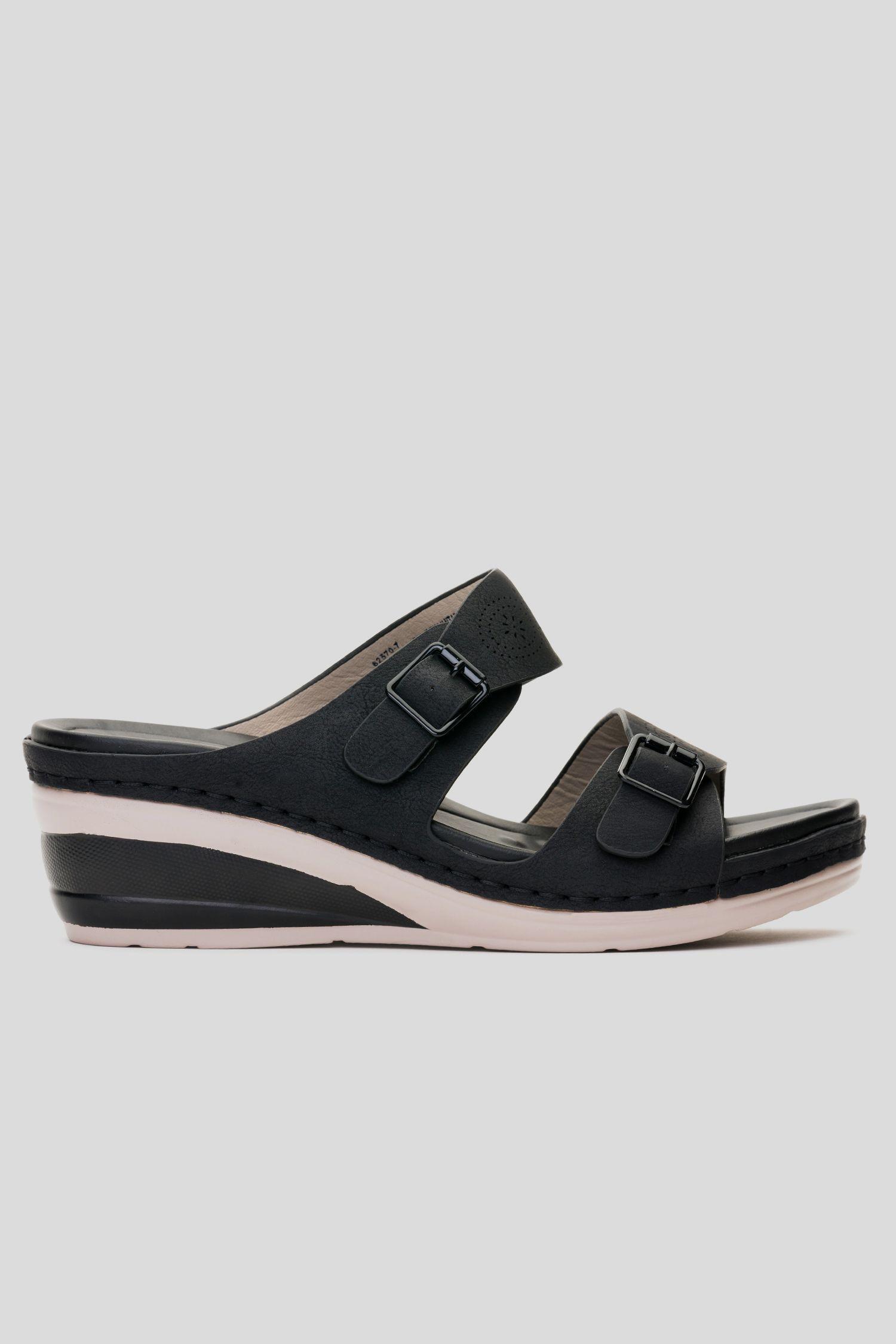 Sandalia Mujer Negro Palma Chancleta-0