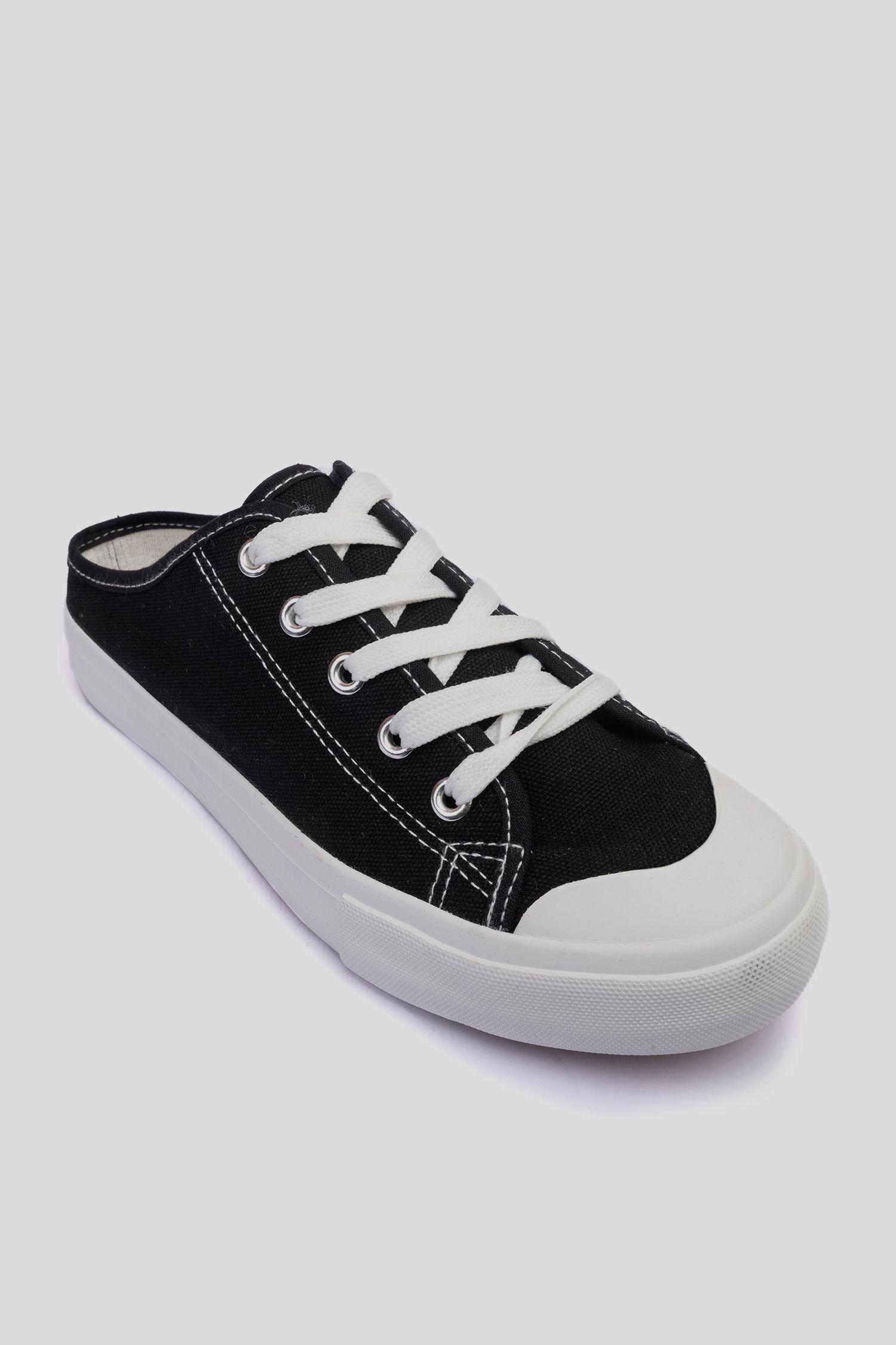 Zapatilla Mujer Negro Mule Chancleta-2
