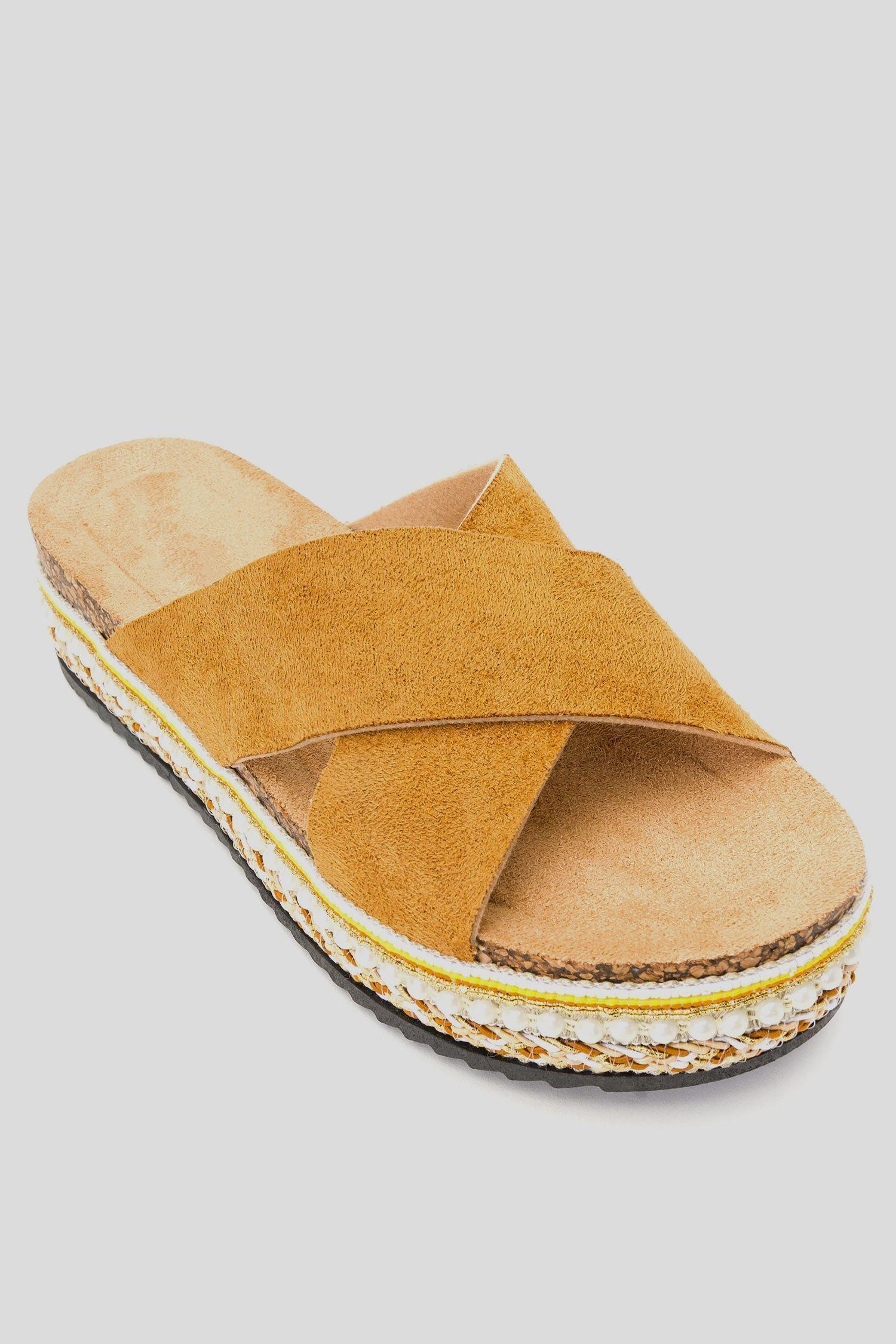 Sandalia Mujer Camel Ambar Chancleta-2