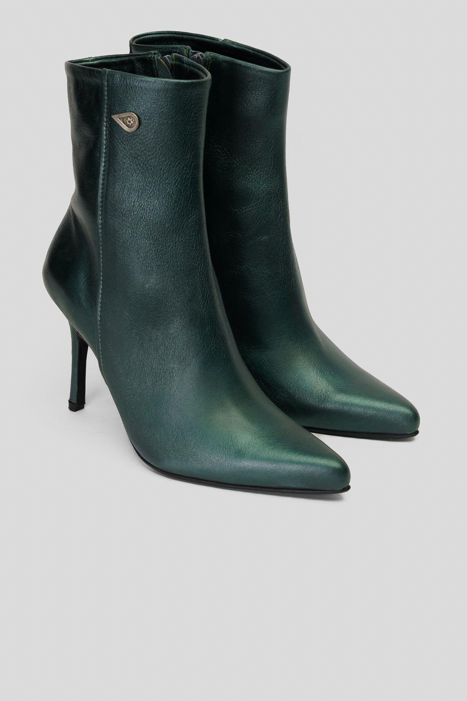 Botín Cuero Verde Pompadour Landazuri-1