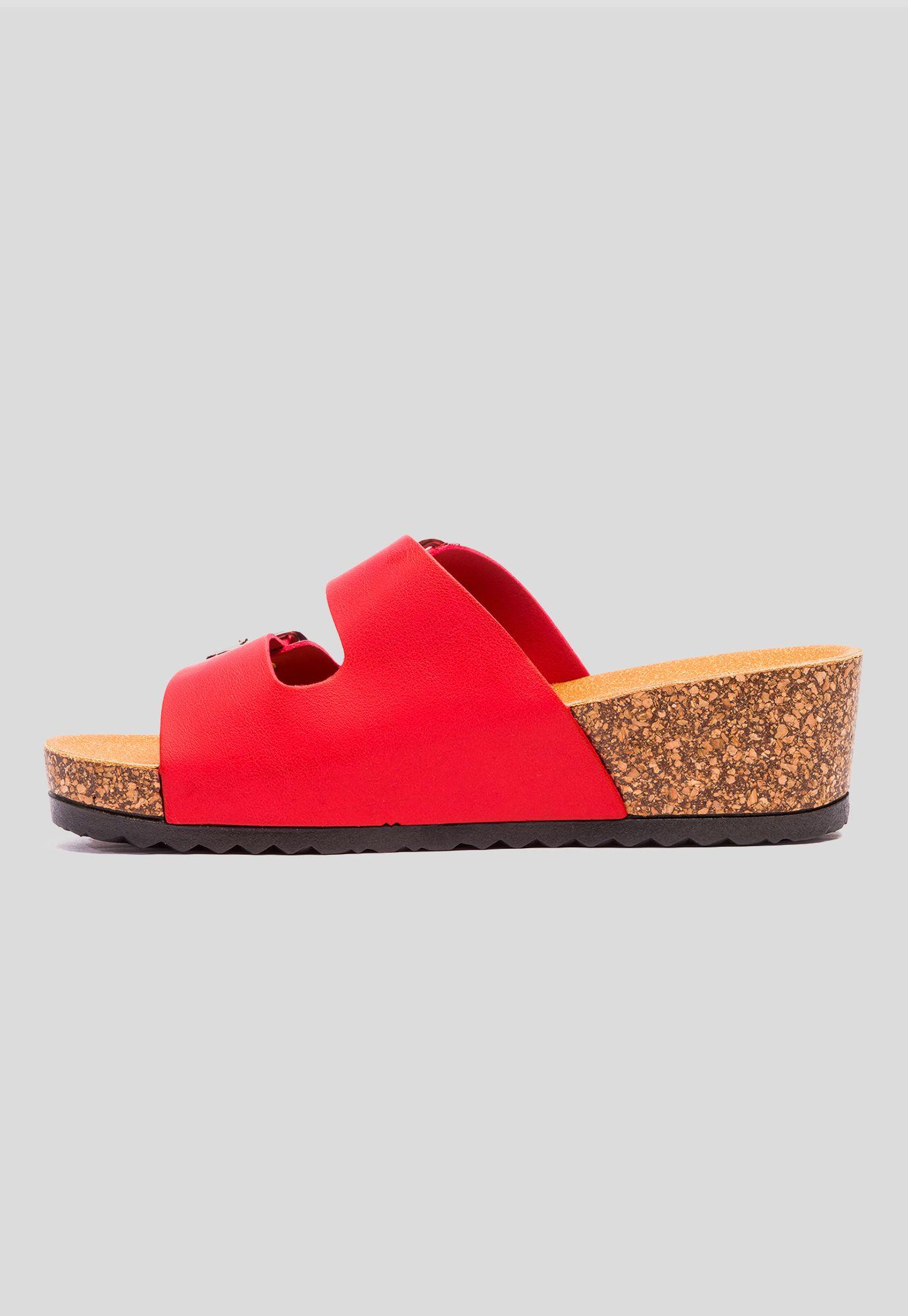 Sandalia Mujer Rojo Cardenal Chancleta-1