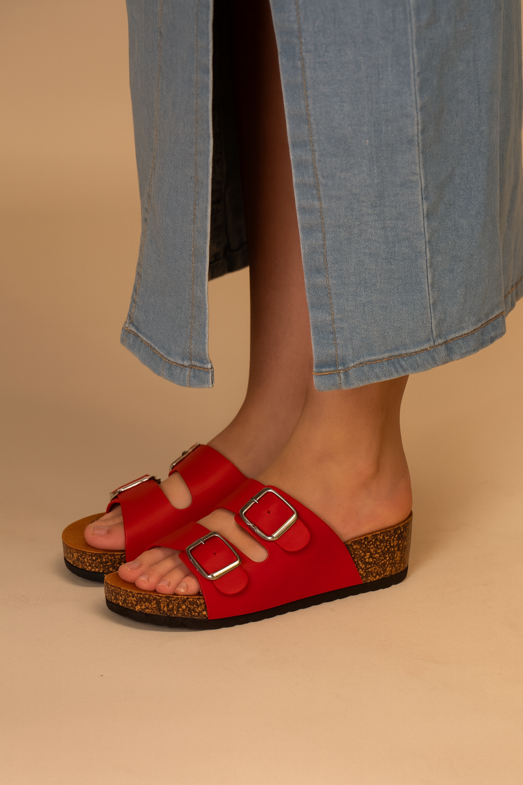 Sandalia Mujer Rojo Cardenal Chancleta-4