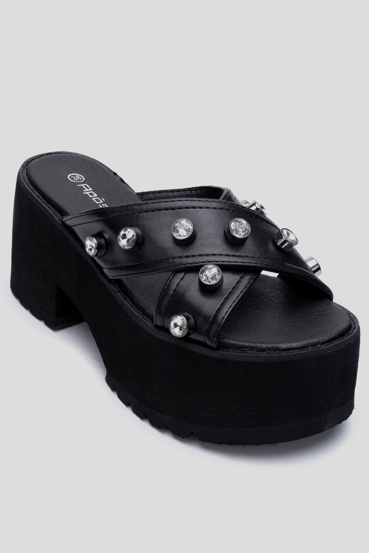 Sandalia Mujer Negro Fastin Apóstol-2