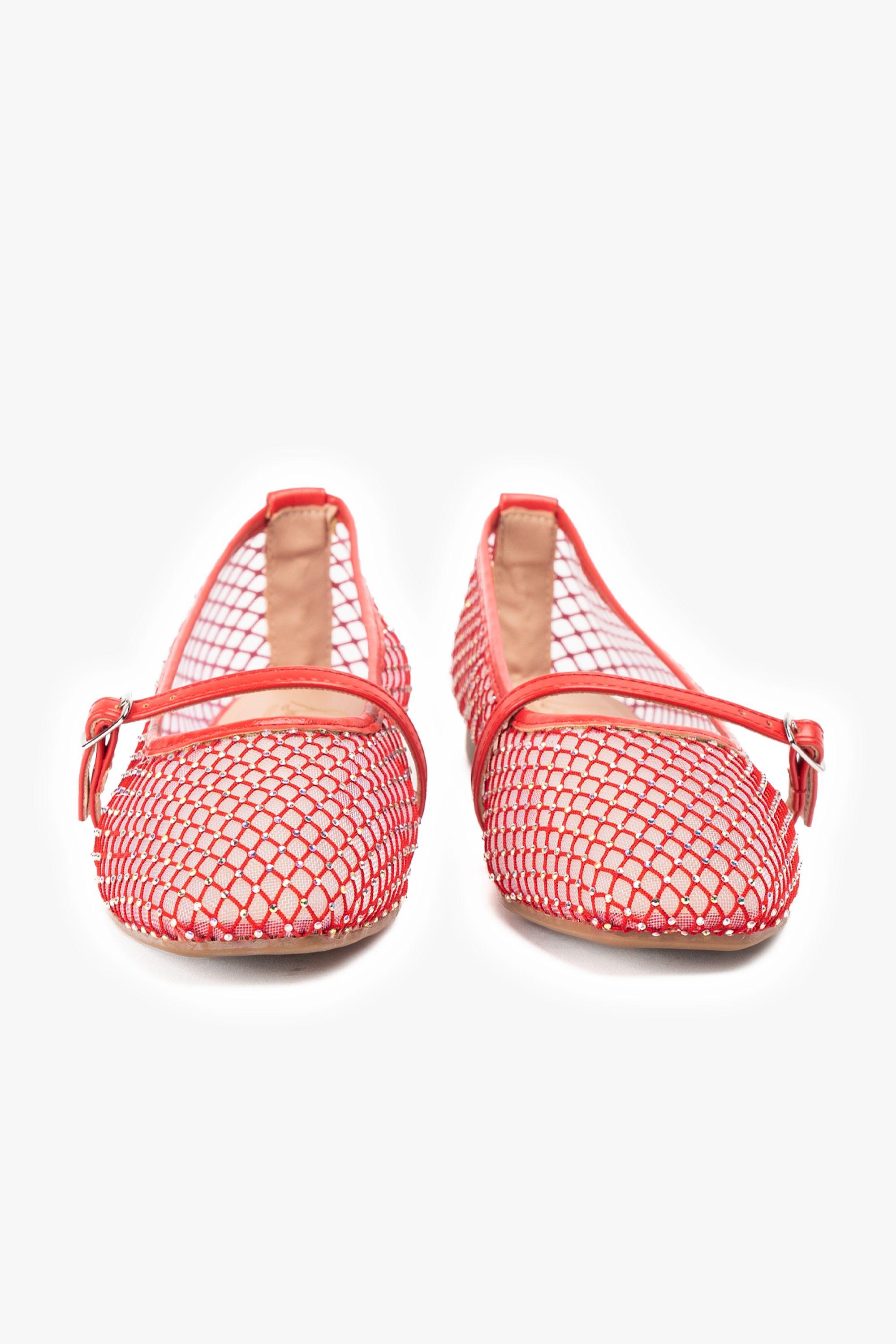 Ballerina Mujer Rojo Brillo Chinitown-2