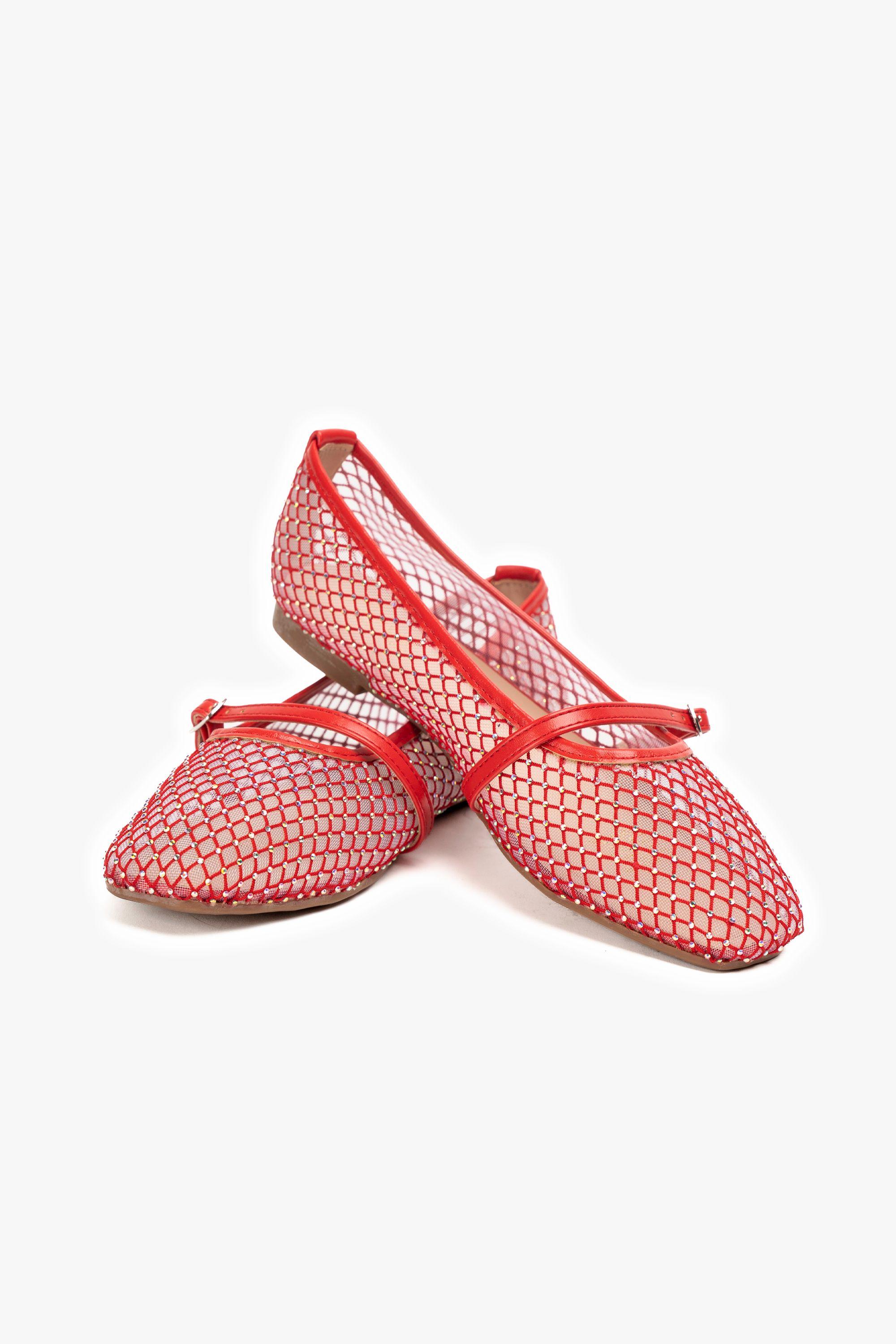 Ballerina Mujer Rojo Brillo Chinitown-4