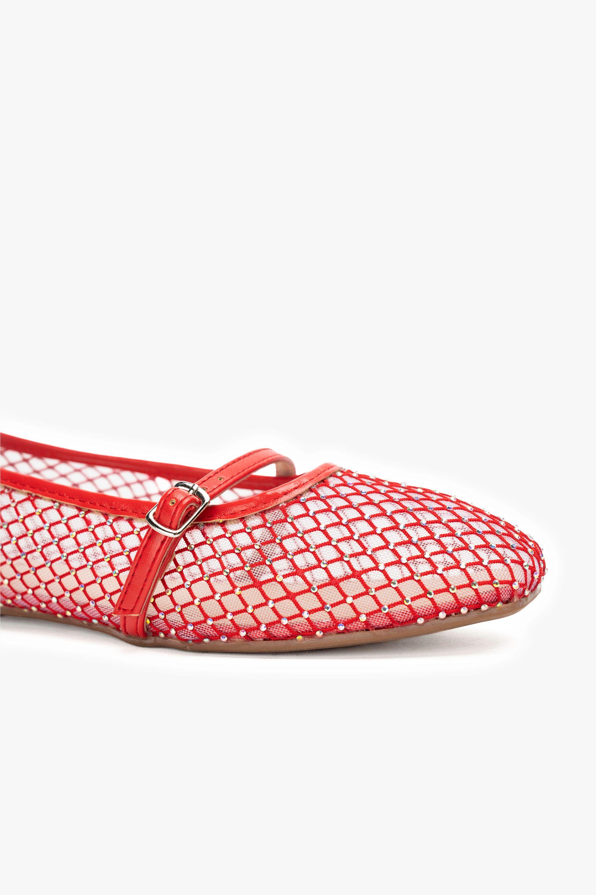 Ballerina Mujer Rojo Brillo Chinitown-5