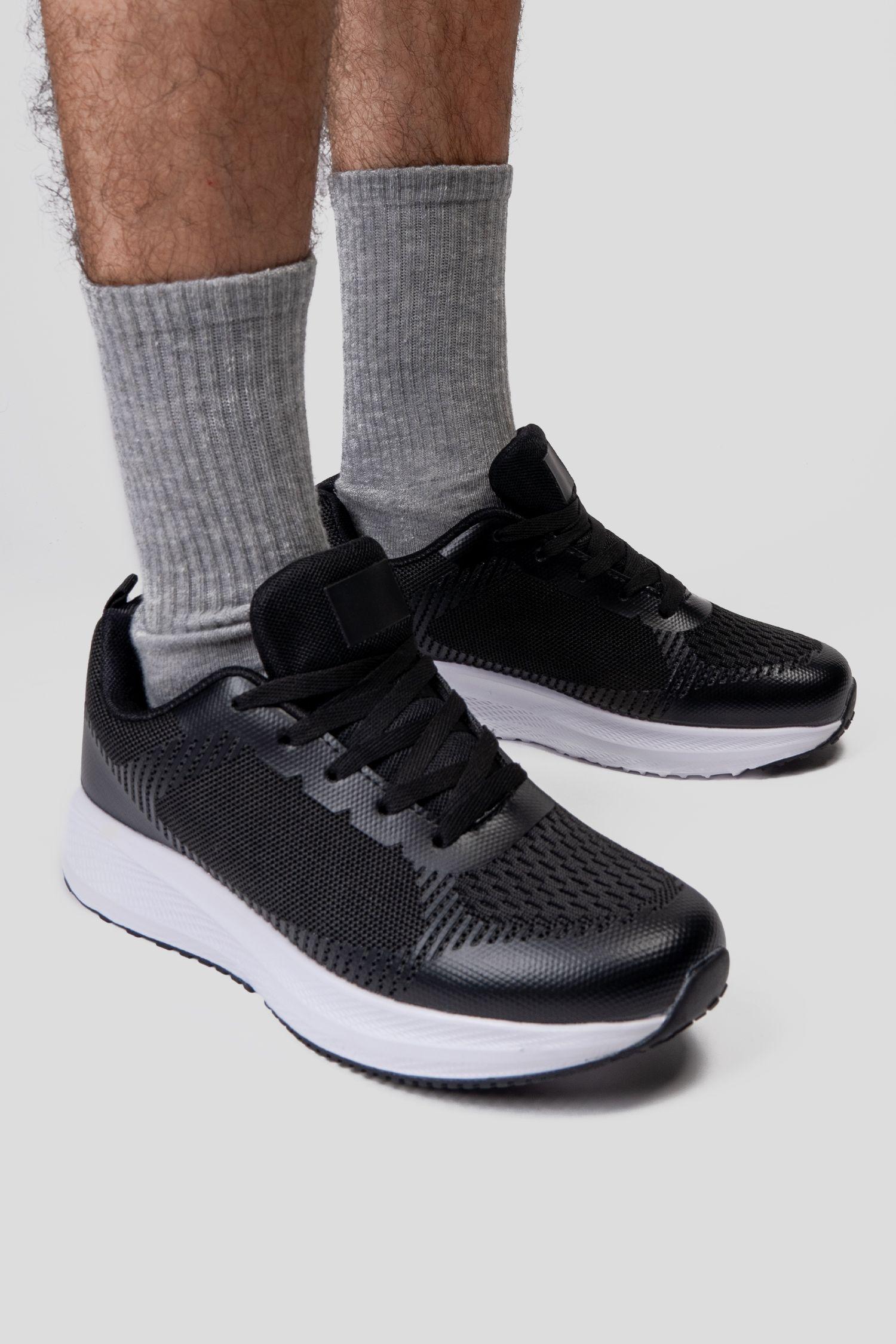 Zapatilla Hombre Negro Blanco Kansas Apóstol-1