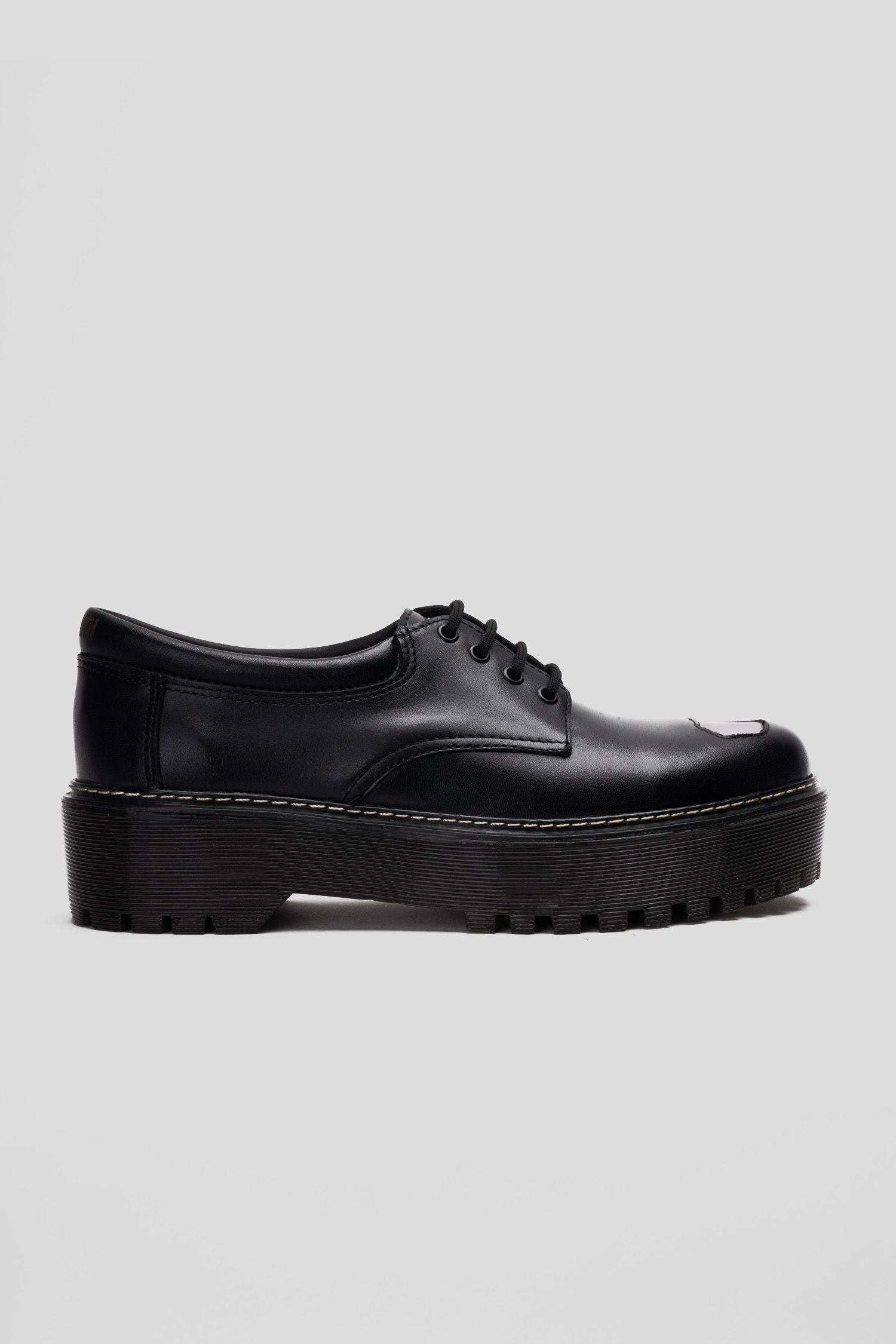 Zapato Cuero Caspia Negra Espejo Landazuri-0