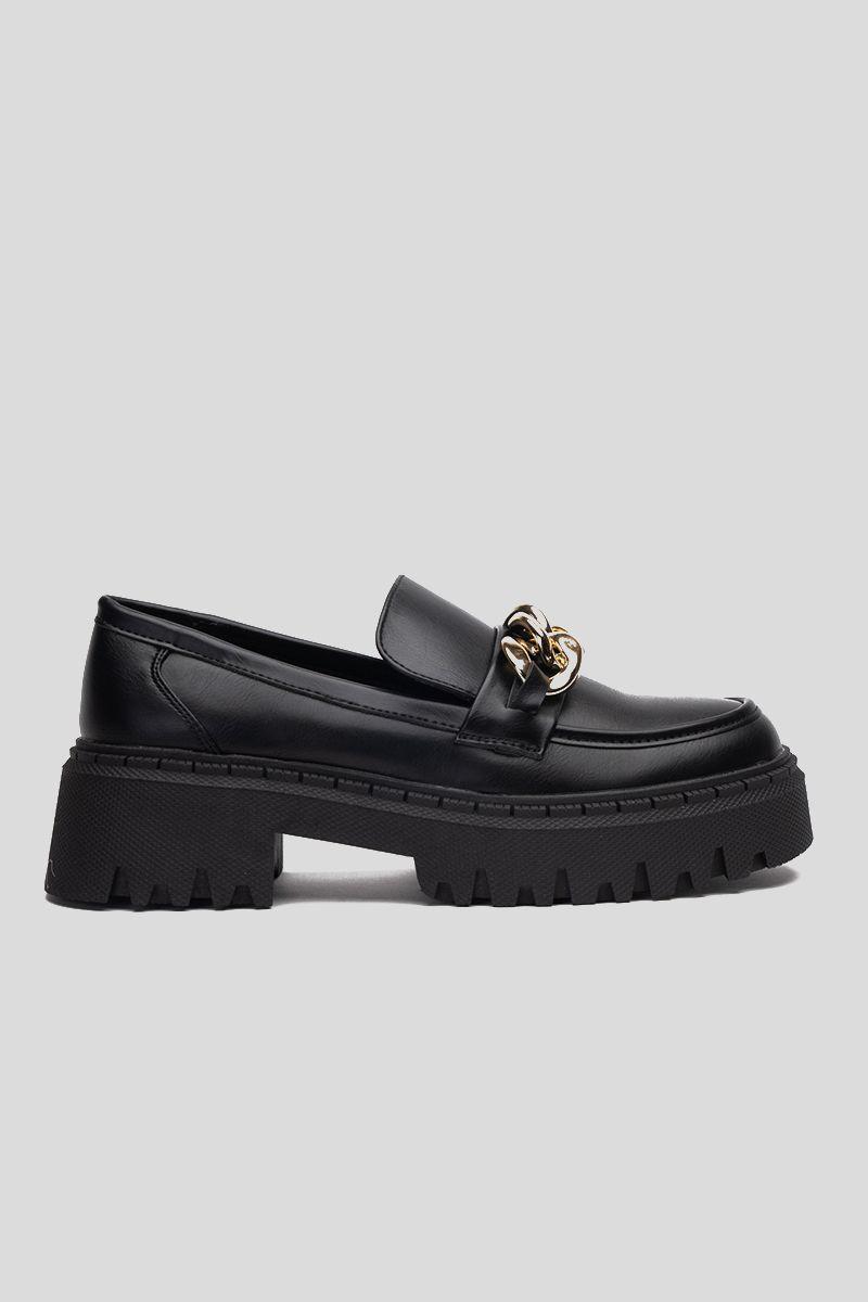 Mocasín Mujer Negro Violetta Apóstol-0