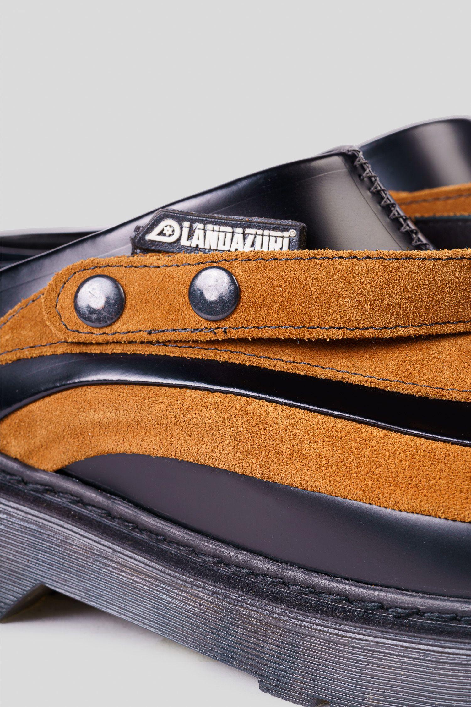 Zapato Cuero Mule Adriático Café Negro Landazuri-3