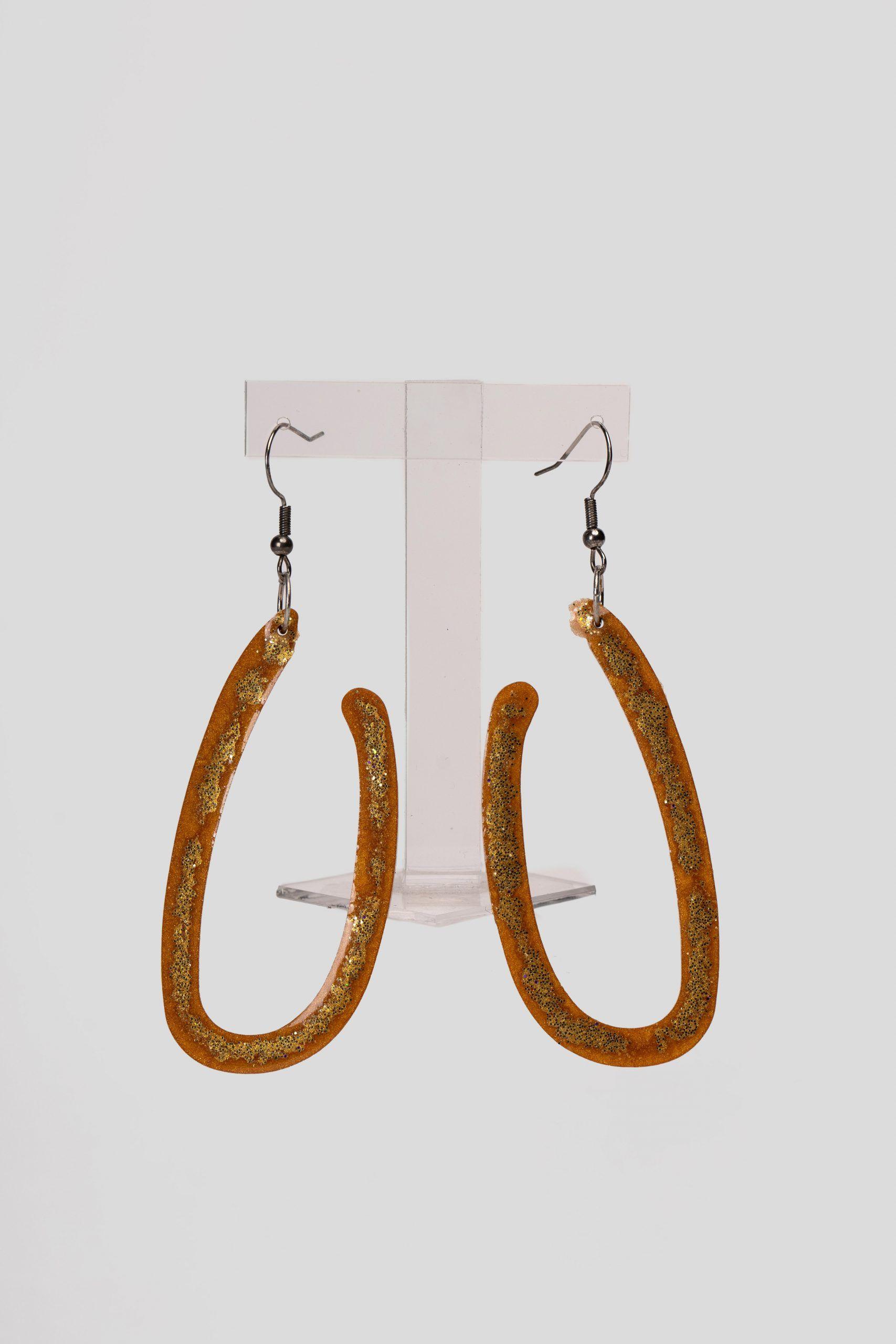 Pendientes Colgantes Diseño Argolla Ovalada Dordado Zameta By Lina-0