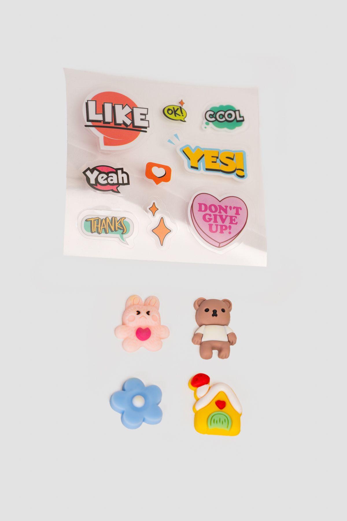 Botella Doble Compartimiento Con Stickers Rosado Chinitown-2