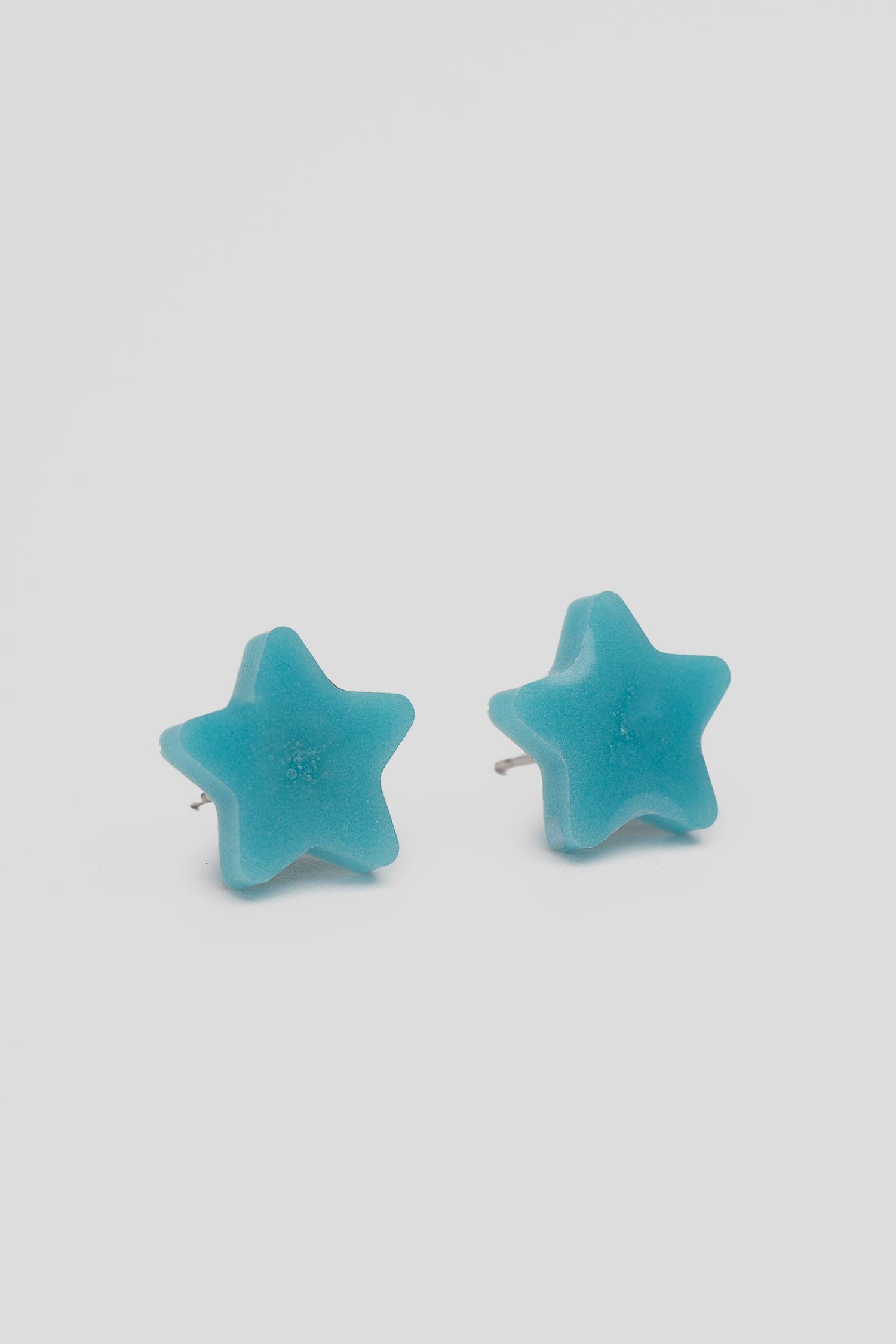 Aros Diseño Mini Estrellitas Celeste Zameta By Lina-0