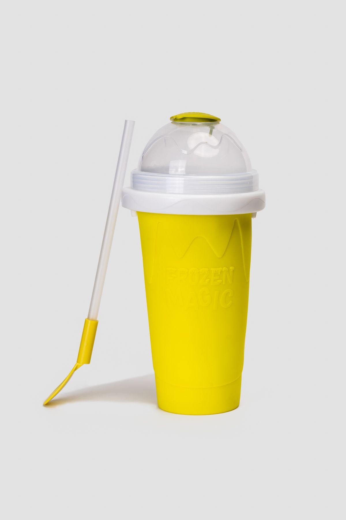 Vaso Magico Para Granizado Con Bombilla Amarillo Chinitown-0