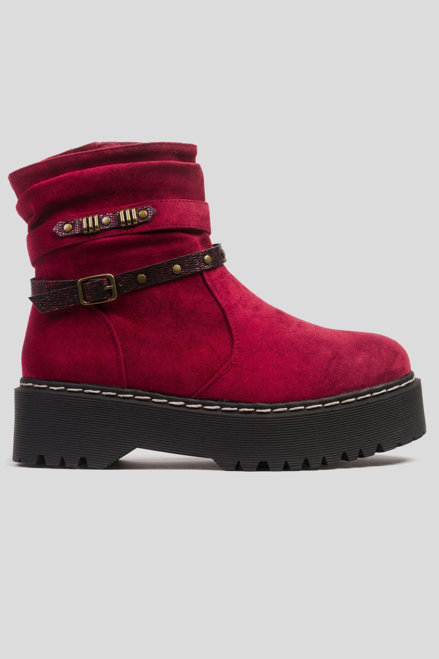 Botín Mujer Burdeo Ascoli Chancleta-0