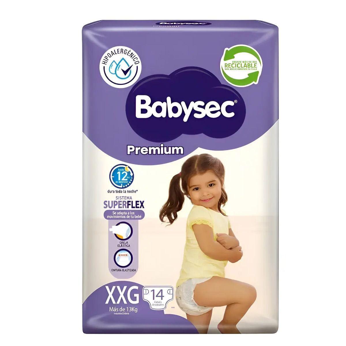 Pañales desechables Babysec Premium XXG 14 Unidades-0