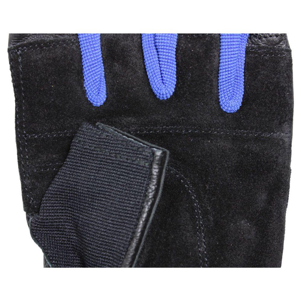 GUANTE DE PESAS CUERO MUUK NEGRO/AZUL-2
