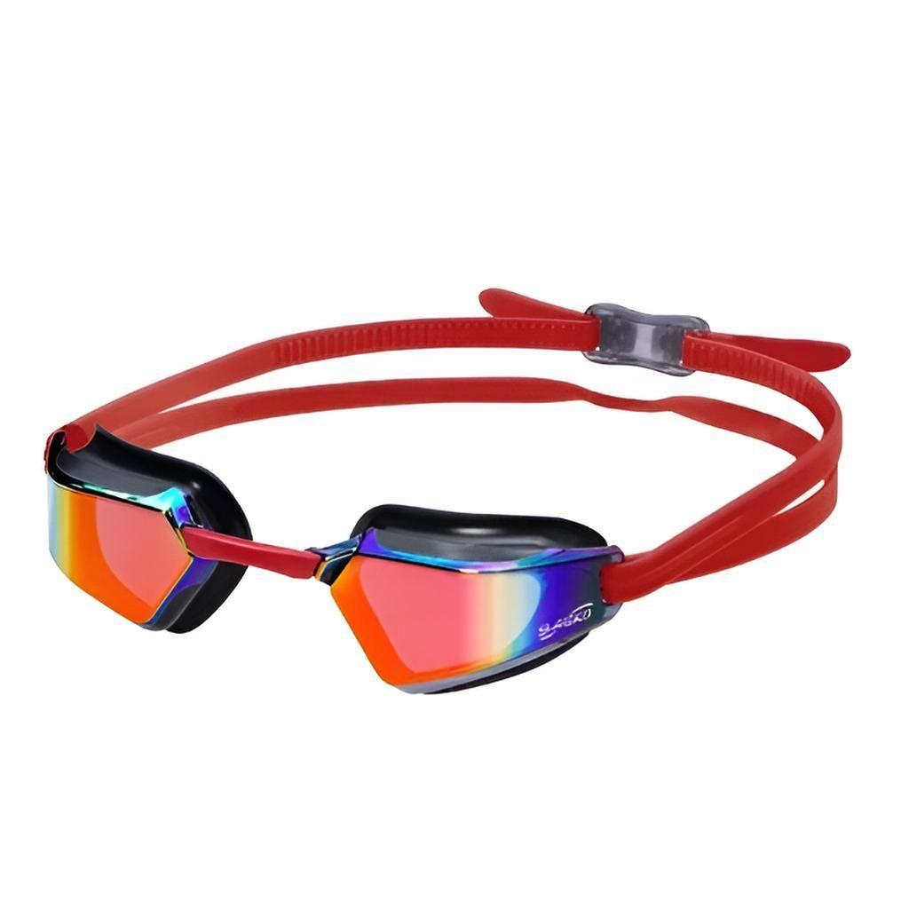 LENTES DE NATACION SAEKO PHOENIX ESPEJO UV NEGRO-ROJO-1