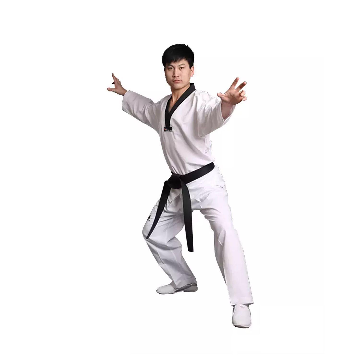 DOBOK NEW PINE TREE WT BORDADO CUELLO NEGRO C/CINTURON BLANCO-0