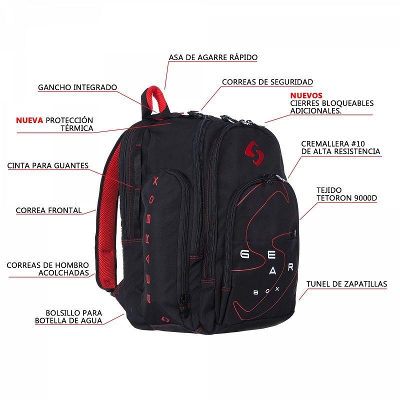 MOCHILA RACQUETBALL GEARBOX COURT B28 ROJO-3