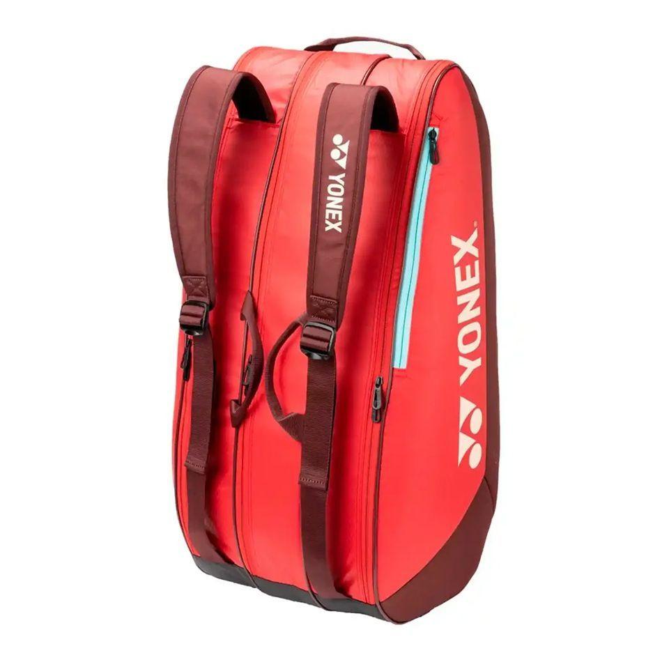BOLSO RAQUETERO TENIS YONEX TEAM 42529 RUBY RED 9 RAQUETAS-4