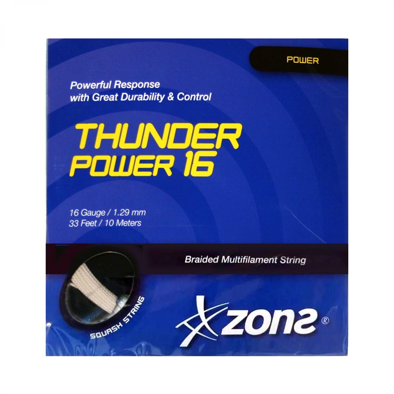 CUERDA DE SQUASH ZONS THUNDER POWDER 16L/1.29MM BLANCA 10 MT-0