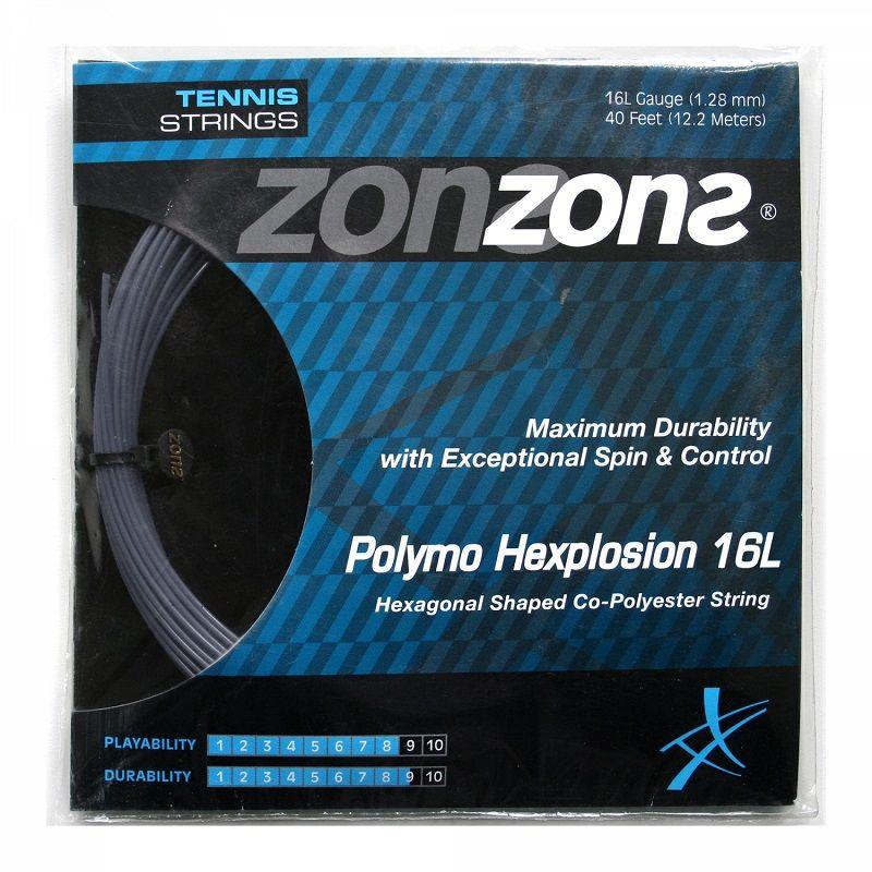CUERDA DE TENIS ZONS POLYMO HEXPLOSION 16L/1.28MM SILVER 12-0