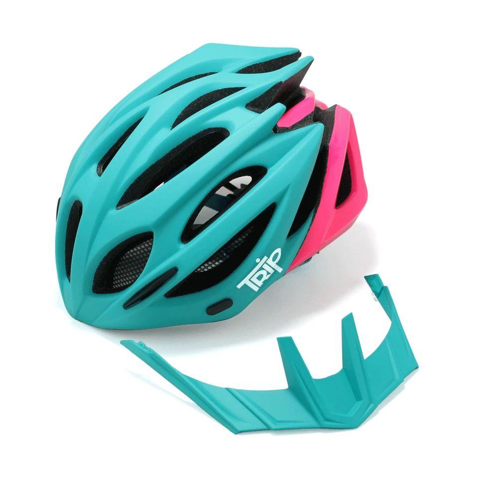 CASCO BICI TRIP MTB AZUL/ROSA-3