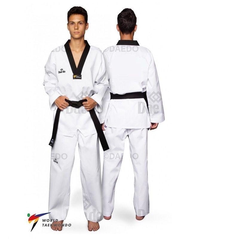 DOBOK DAEDO ESTANDAR CUELLO NEGRO SIN BORDADO ESPALDA WT-0