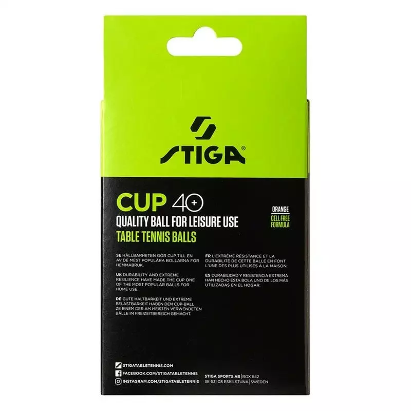 PELOTA DE TENIS DE MESA STIGA CUP 40+ NARANJA X12-2