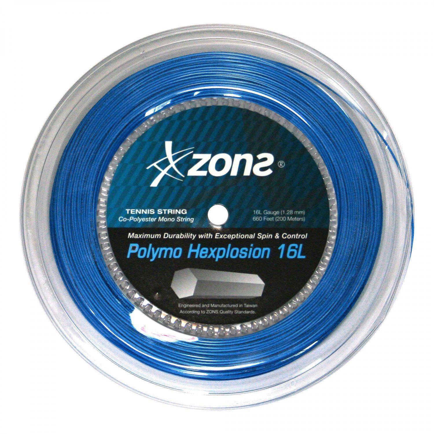 CUERDA TENIS ZONS POLYMO HEXPLOSION 16L/1.28MM AZUL OSCURO-0