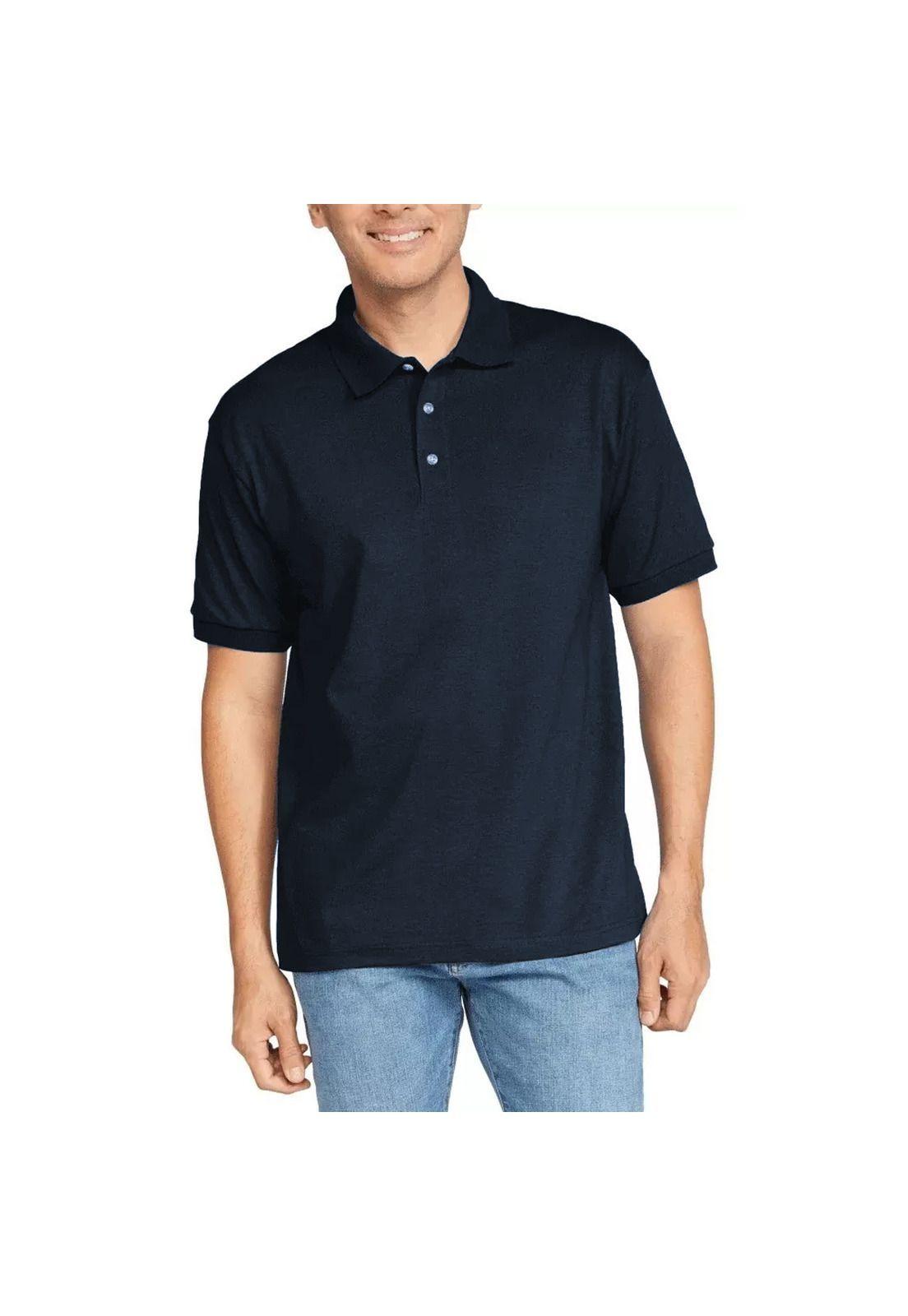 Polera Pique Lisa Manga Corta Color Azul Marino Sangiovanni-3
