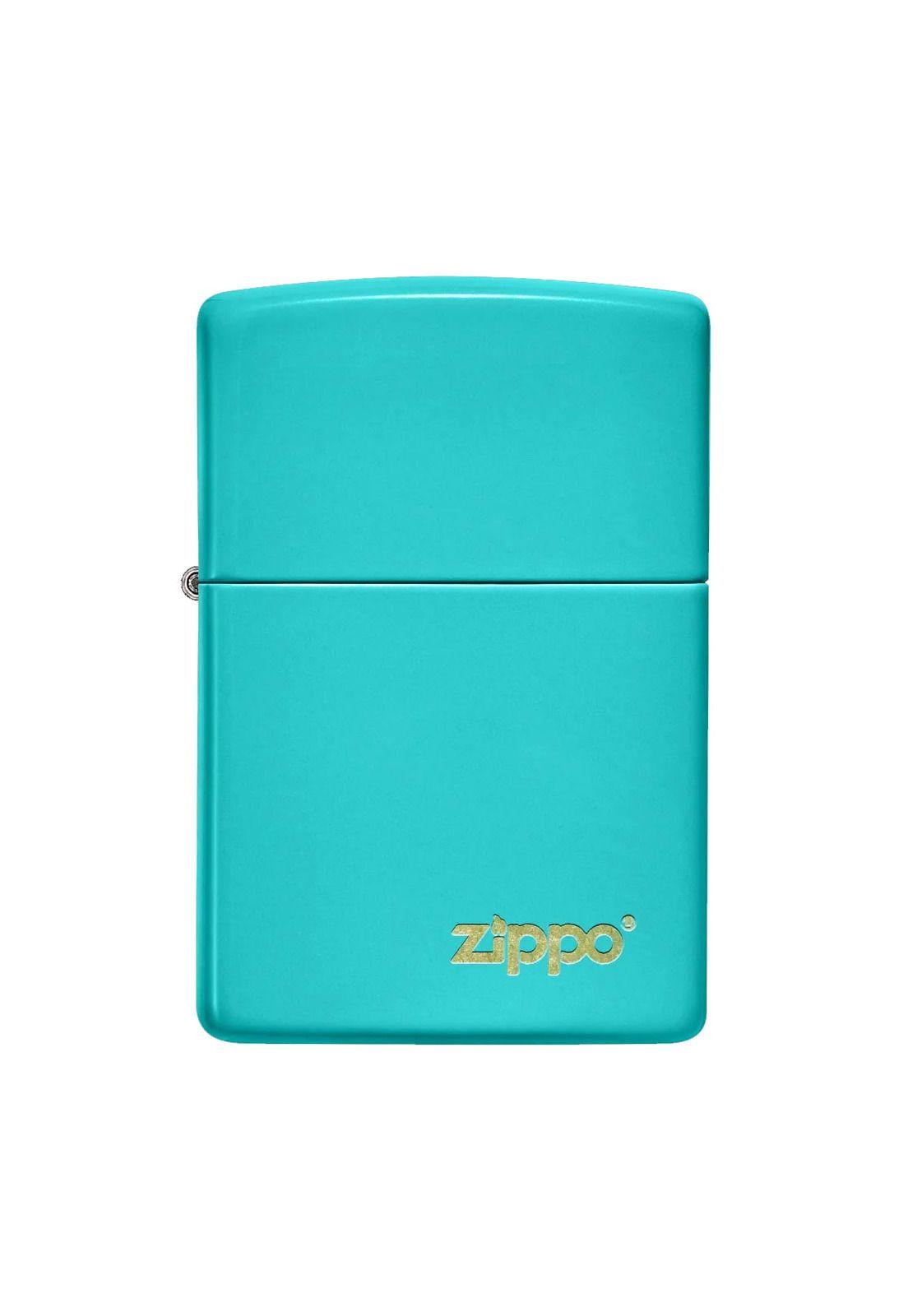Encendedor Zippo Flat Turquoise Logo Turquesa ZP49454ZL-0