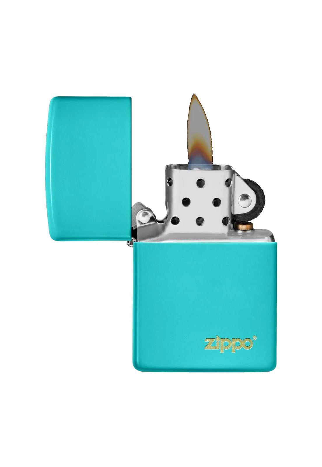 Encendedor Zippo Flat Turquoise Logo Turquesa ZP49454ZL-1