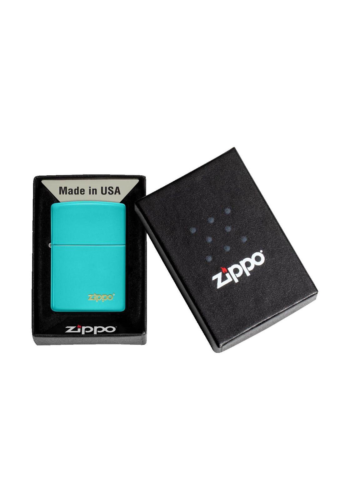 Encendedor Zippo Flat Turquoise Logo Turquesa ZP49454ZL-4