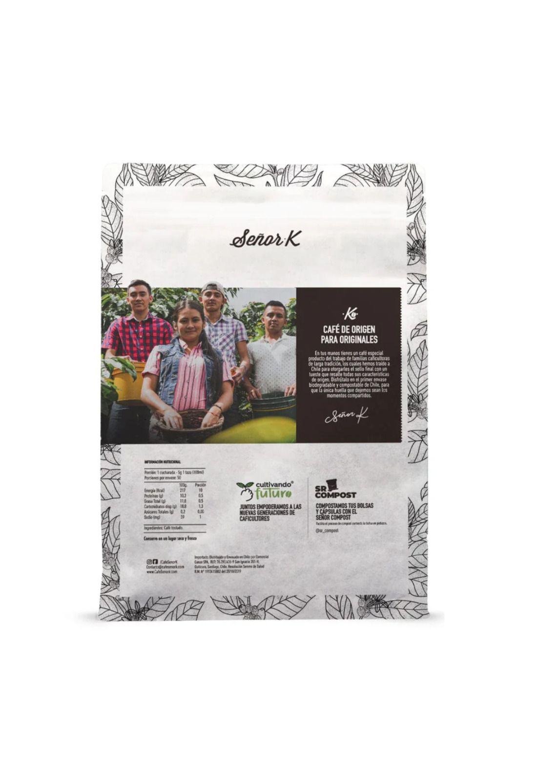 Café de Colombia Laderas del Tapias 250gr Molido Señor K-1