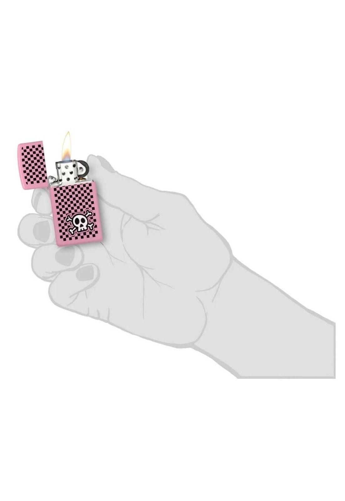Encendedor Zippo Checkered Skull Design Rosa ZP48680-3