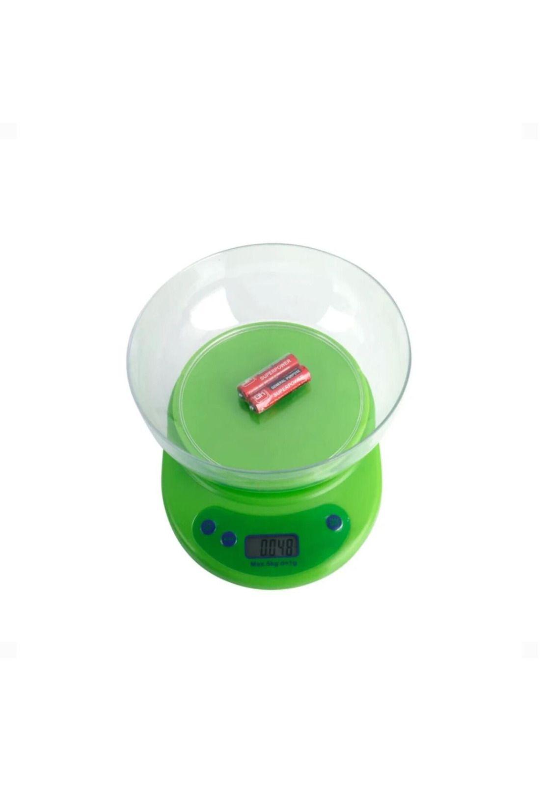 Balanza De Cocina Pesa Digital con Bowl 5 Kg Verde-1