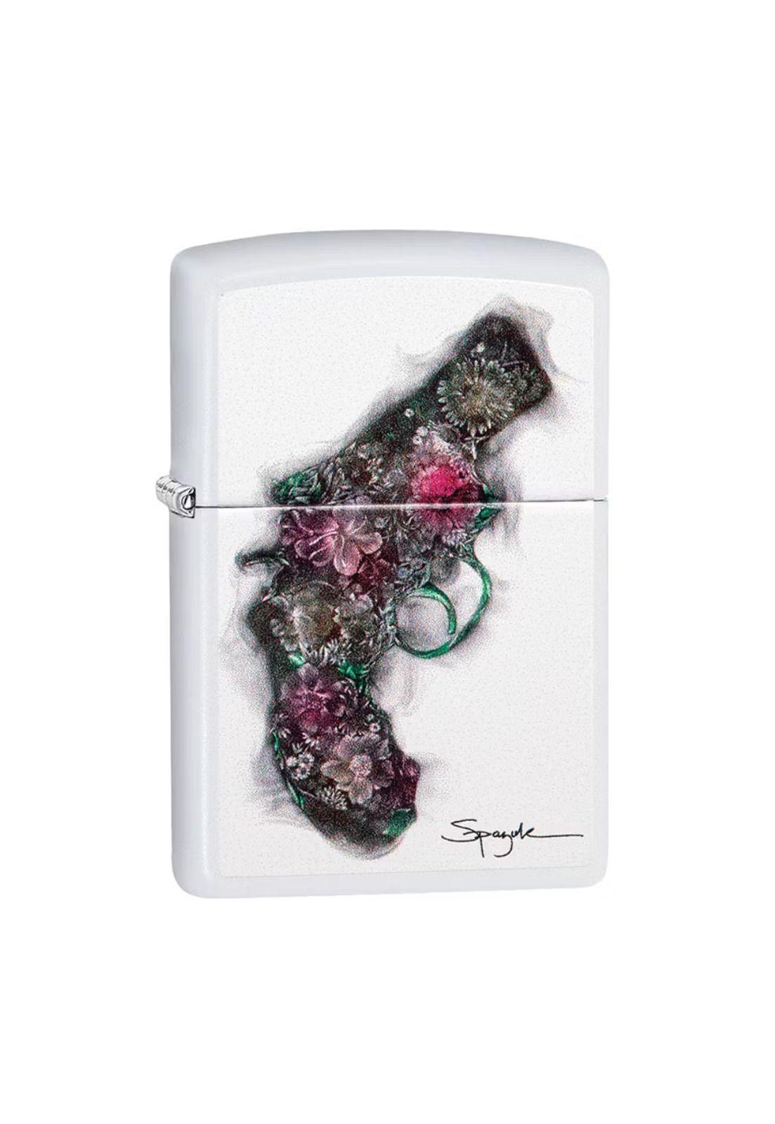 Encendedor Zippo Spazuk Flower Gun Design Blanco ZP29894-2