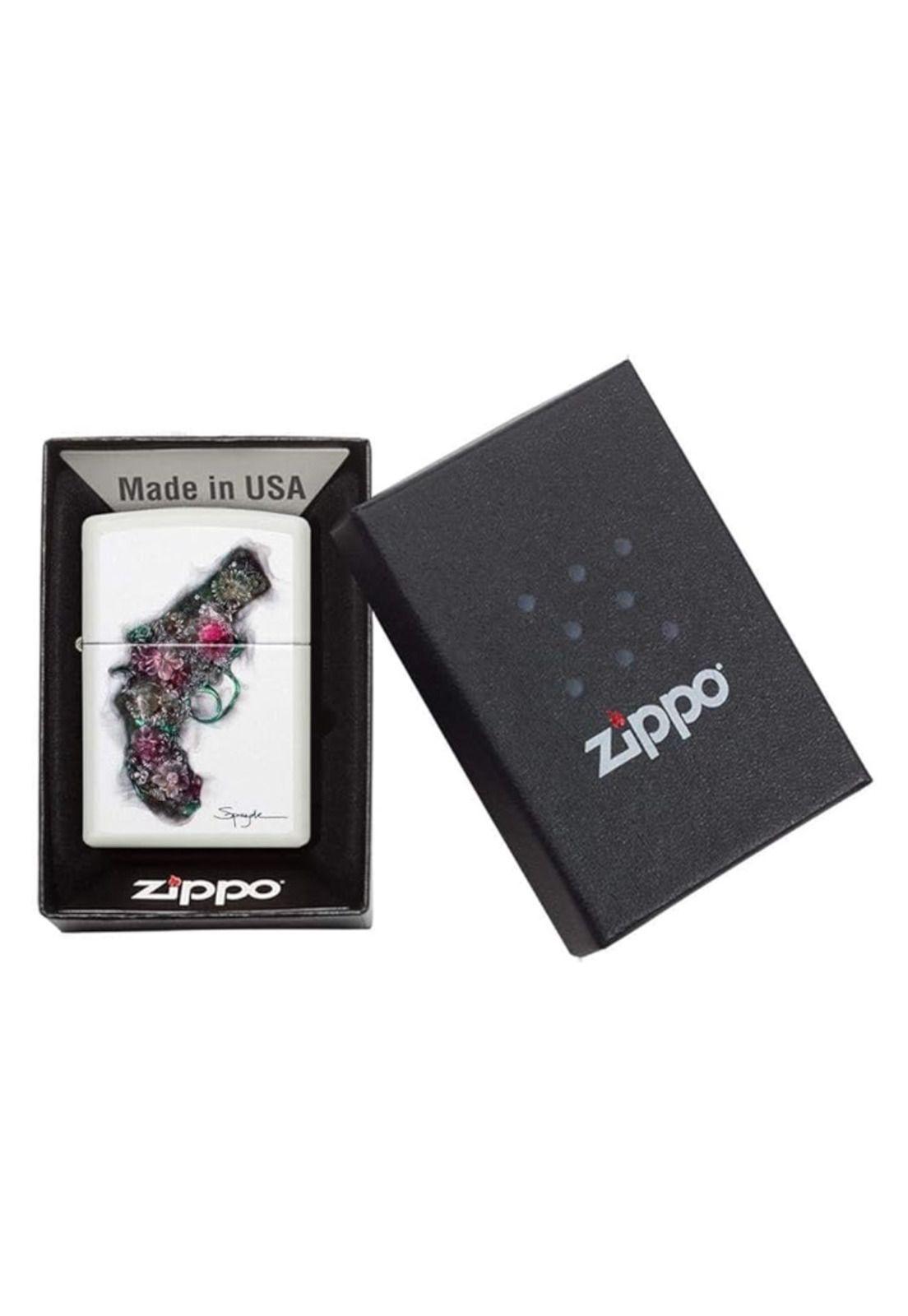 Encendedor Zippo Spazuk Flower Gun Design Blanco ZP29894-5