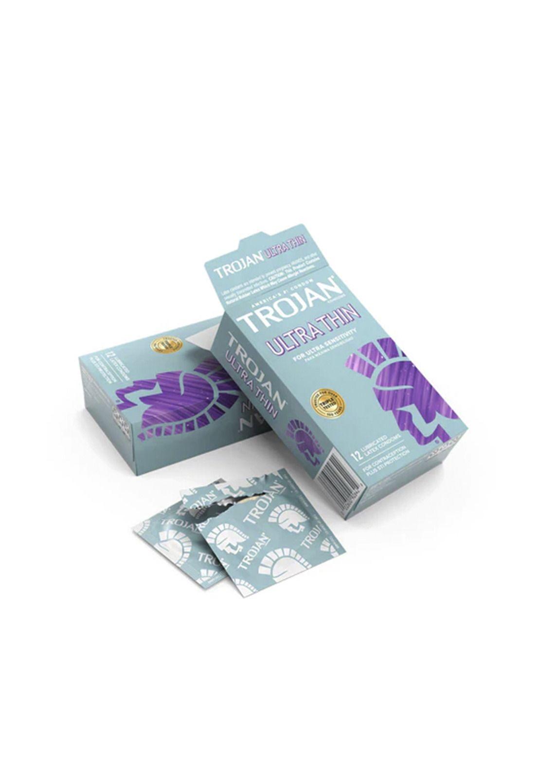 Condones Preservativos Latex Trojan Ultra Thin Delgados 12 u-2