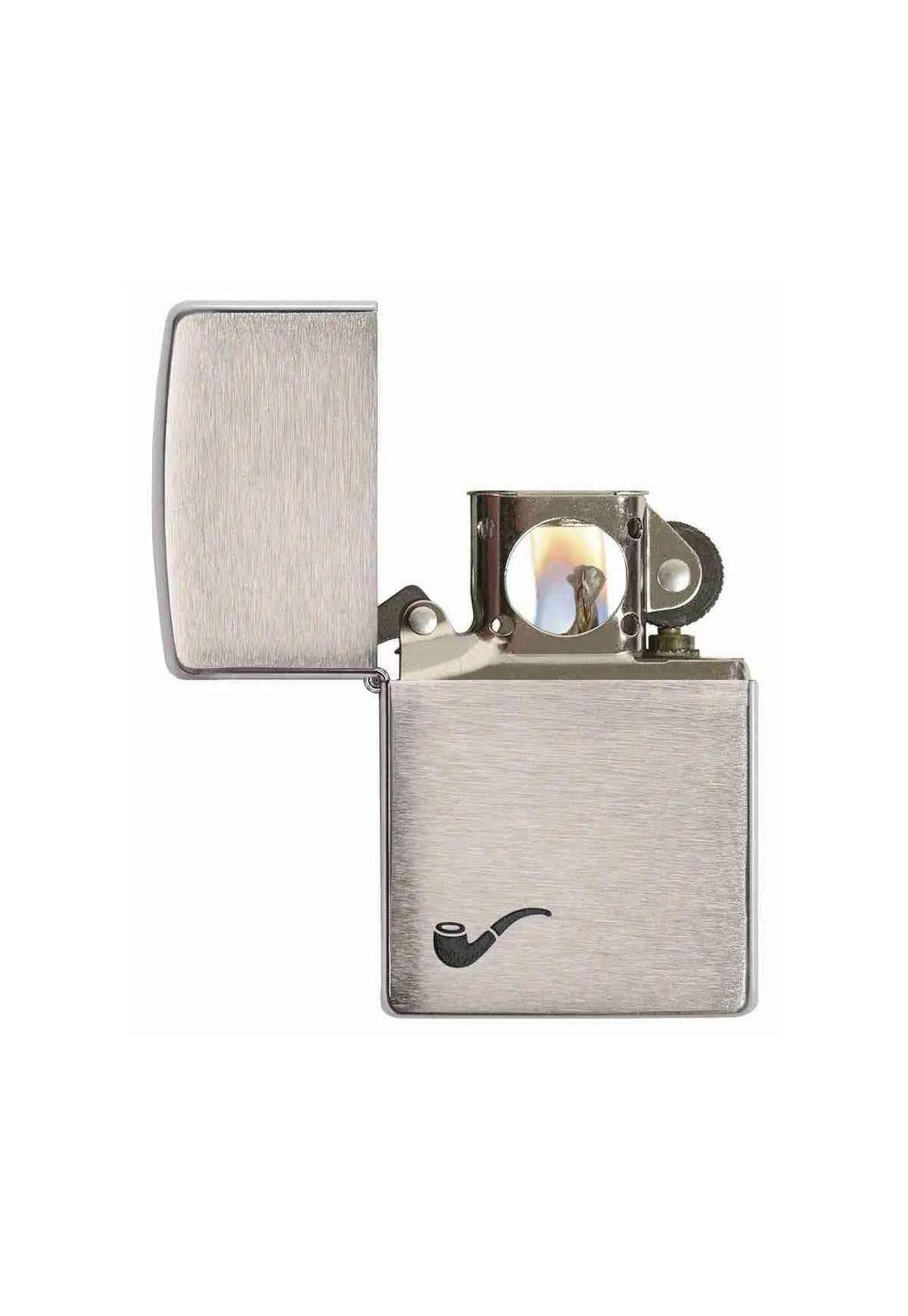 Encendedor Zippo Brushed Pipe Design Plateado ZP200PL (Talle:Tamaño Único)-1