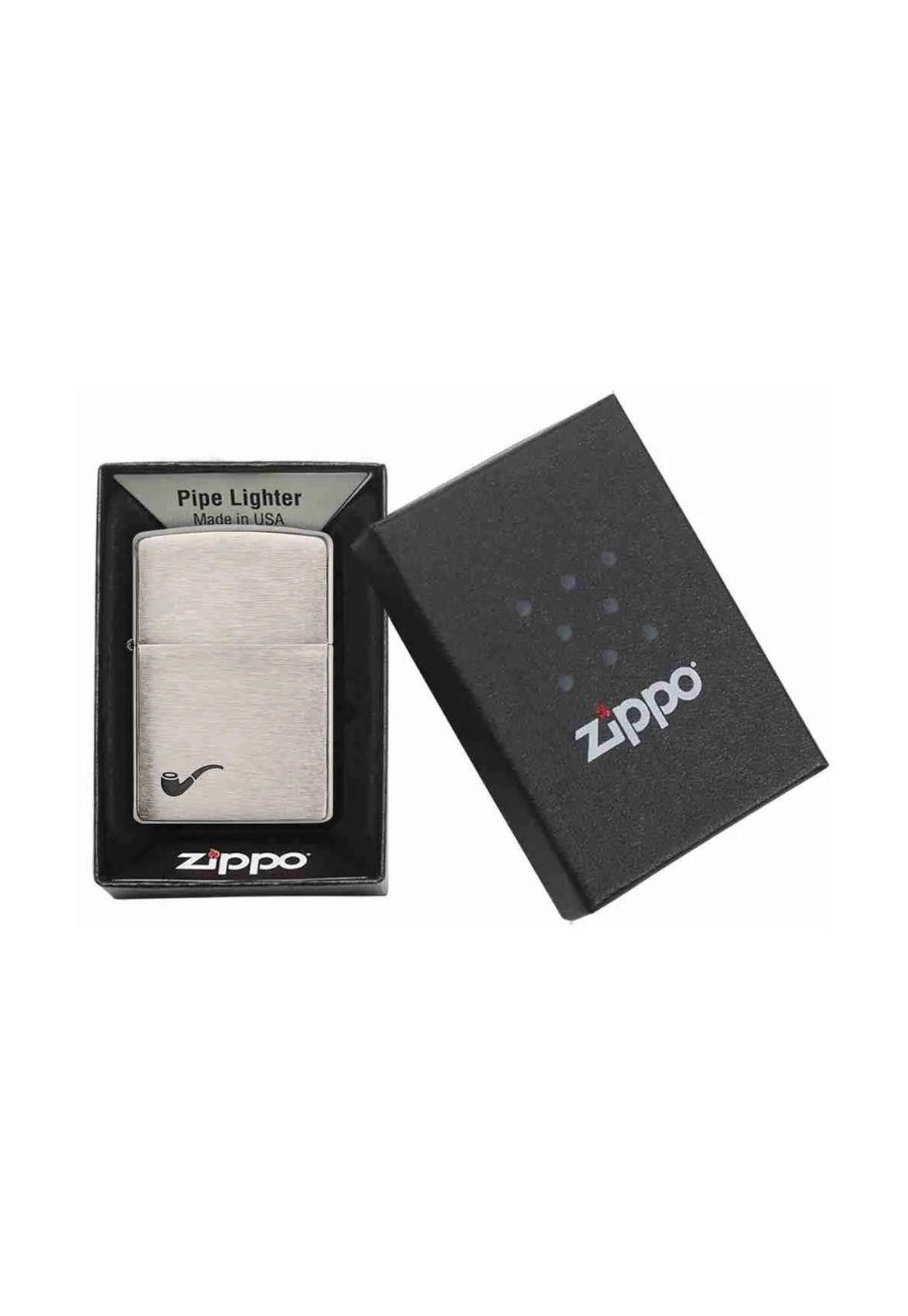 Encendedor Zippo Brushed Pipe Design Plateado ZP200PL (Talle:Tamaño Único)-4