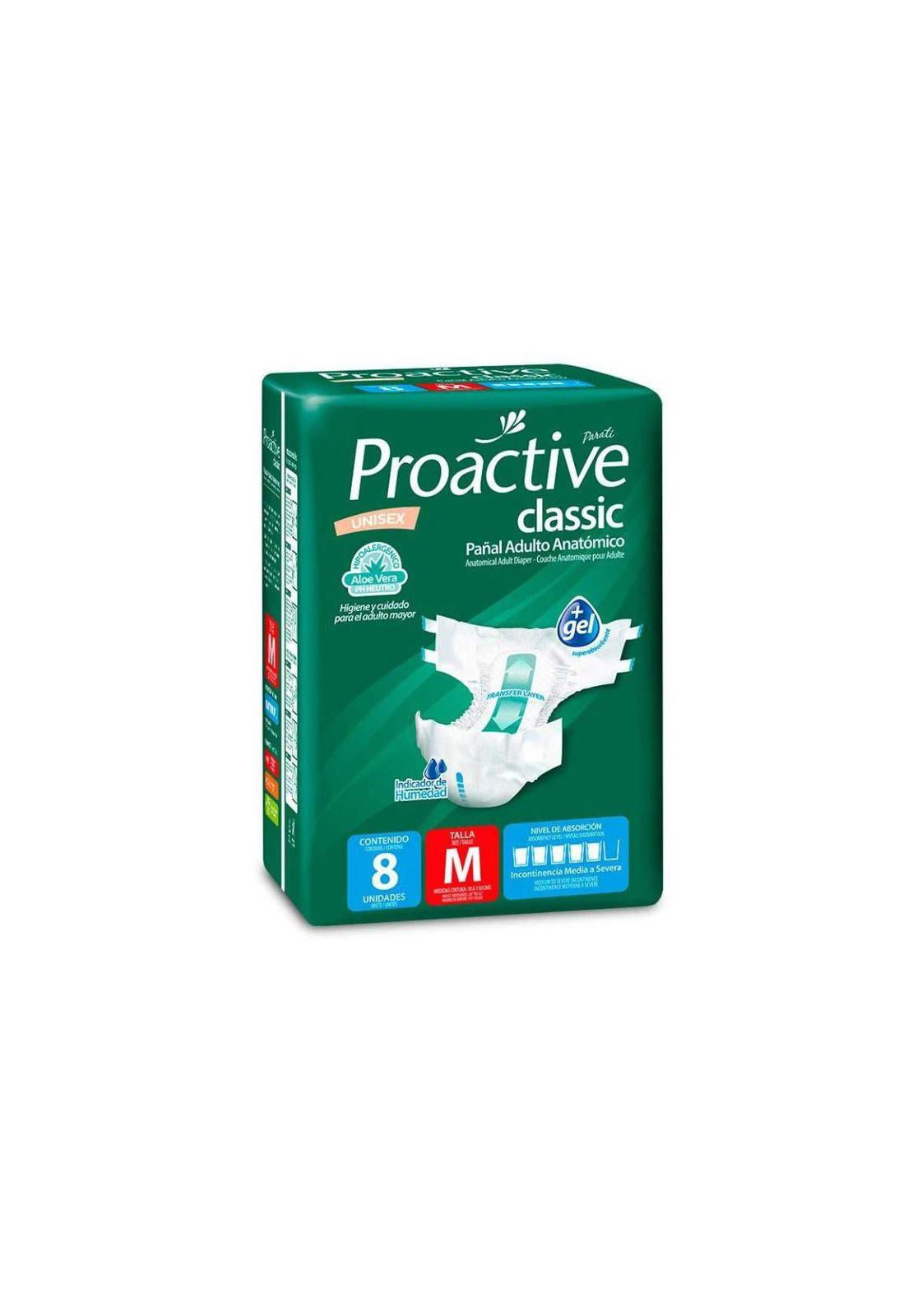 Proactive Pañal Adulto Classic Anatomico Talla M 8 Unidades-0