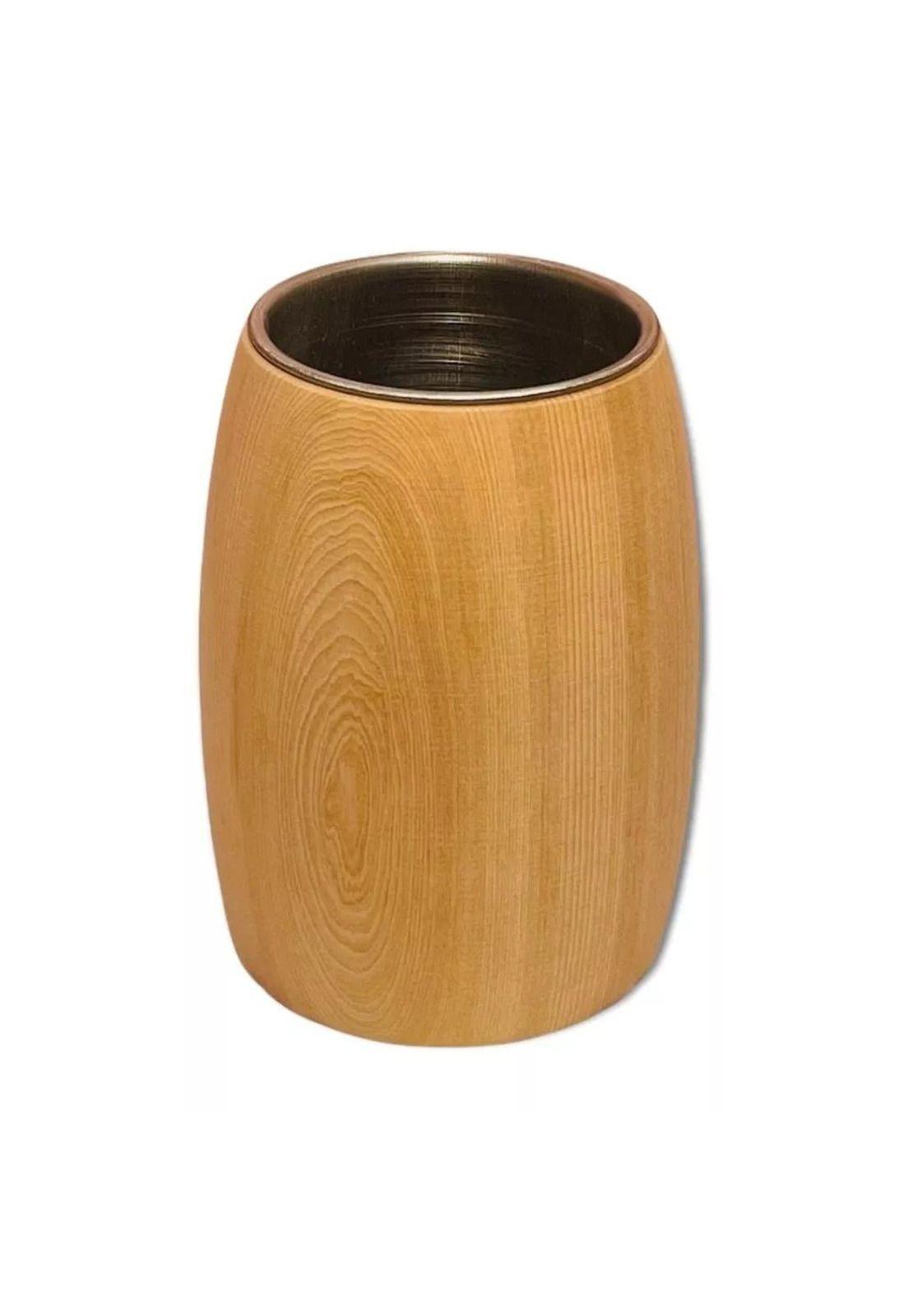 Mate Madera Nativa Largo 10 cm Vaso Acero-1