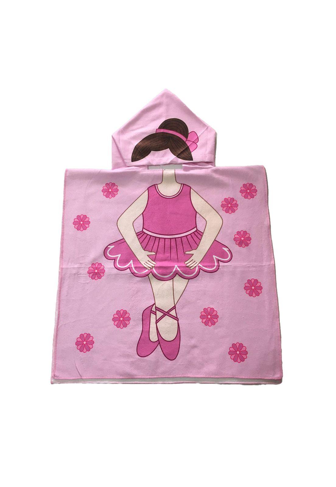 Toalla Para Niña Con Capucha Microfibra Bailarina 08-0
