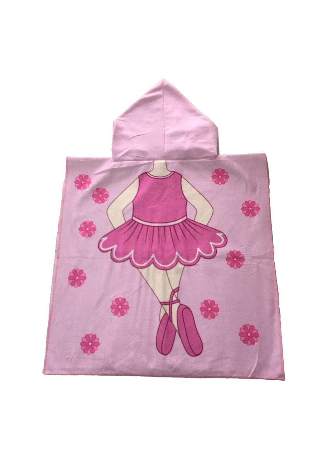 Toalla Para Niña Con Capucha Microfibra Bailarina 08-1