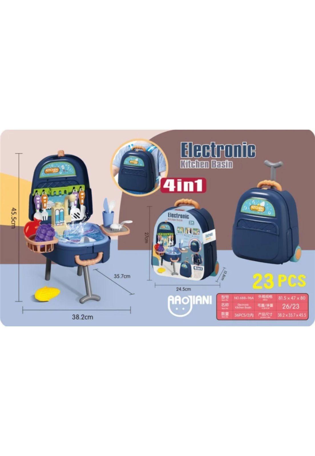 Maleta De Juegos 4 en 1 Set Cocina Lavaplatos Con Accesorios-2