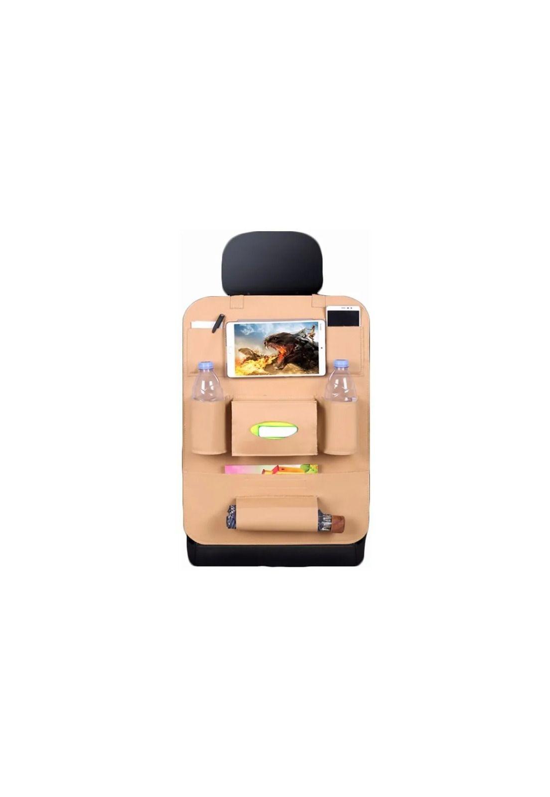 Organizador Para Auto Respaldo Asiento Bolso Color Beige-0