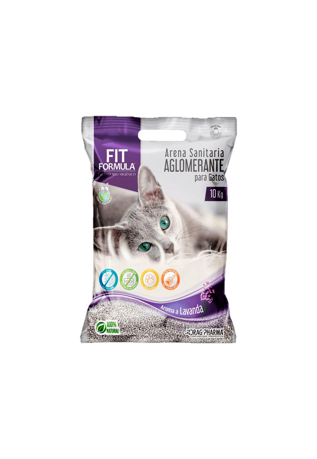 Arena Sanitaria Aglomerante Gatos Fit Formula Lavanda 10 Kg-0
